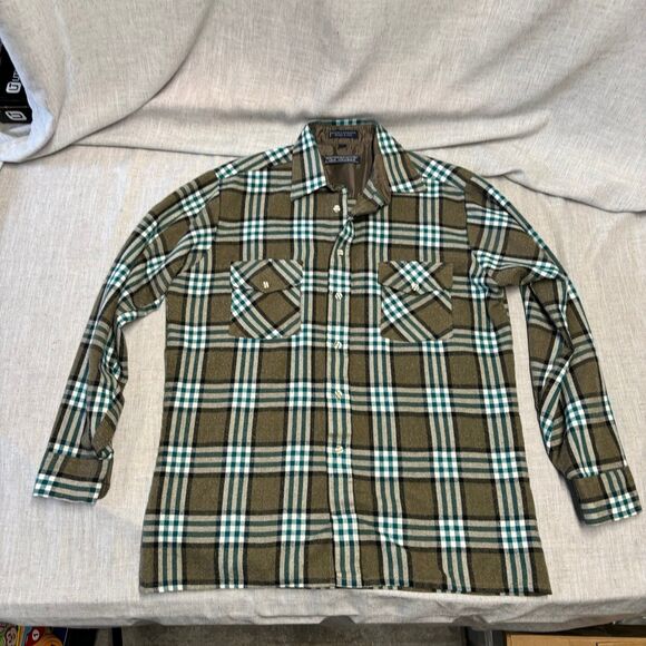 Van Heusen Winterweights Flannel Button Down Acrylic Long Sleeve Shirt Medium - Picture 5 of 9